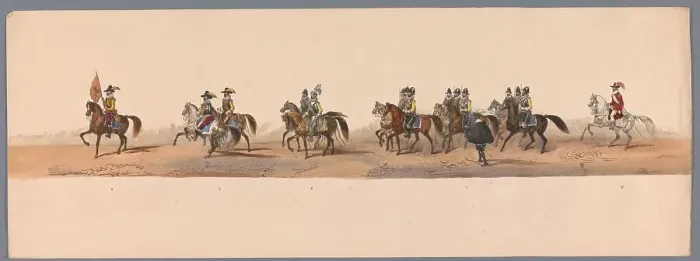 Framed Print : Historical parade at the second centenary of the Utrecht University, 1836 (plate 2), 1837. Creator: Victor Adam Framed Print : Historical parade at the second centenary of the Utrecht University, 1836 (plate 2), 1837. Creator: Victor Adam