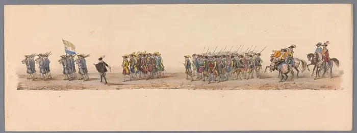 Framed Print : Historical parade at the second centenary of the Utrecht University, 1836 (plate 4), 1837. Creator: Victor Adam Framed Print : Historical parade at the second centenary of the Utrecht University, 1836 (plate 4), 1837. Creator: Victor Adam