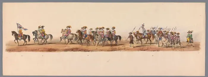 Framed Print : Historical parade at the second centenary of the Utrecht University, 1836 (plate 5), 1837. Creator: Victor Adam Framed Print : Historical parade at the second centenary of the Utrecht University, 1836 (plate 5), 1837. Creator: Victor Adam