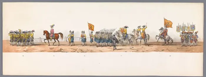 Framed Print : Historical parade at the second centenary of the Utrecht University, 1836 (plate 7), 1837. Creator: Victor Adam Framed Print : Historical parade at the second centenary of the Utrecht University, 1836 (plate 7), 1837. Creator: Victor Adam
