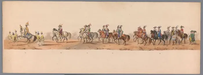 Framed Print : Historical parade at the second centenary of the Utrecht University, 1836 (plate 8), 1837. Creator: Victor Adam Framed Print : Historical parade at the second centenary of the Utrecht University, 1836 (plate 8), 1837. Creator: Victor Adam