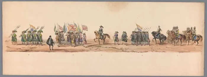Framed Print : Historical parade at the second centenary of the Utrecht University, 1836 (plate 9), 1837. Creator: Victor Adam Framed Print : Historical parade at the second centenary of the Utrecht University, 1836 (plate 9), 1837. Creator: Victor Adam