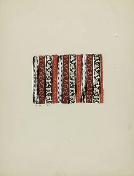 Historical Printed Cotton, c. 1940. Creator: Arlene Perkins