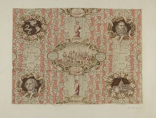 Historical Printed Textile, c. 1940. Creator: E.A. Smaller