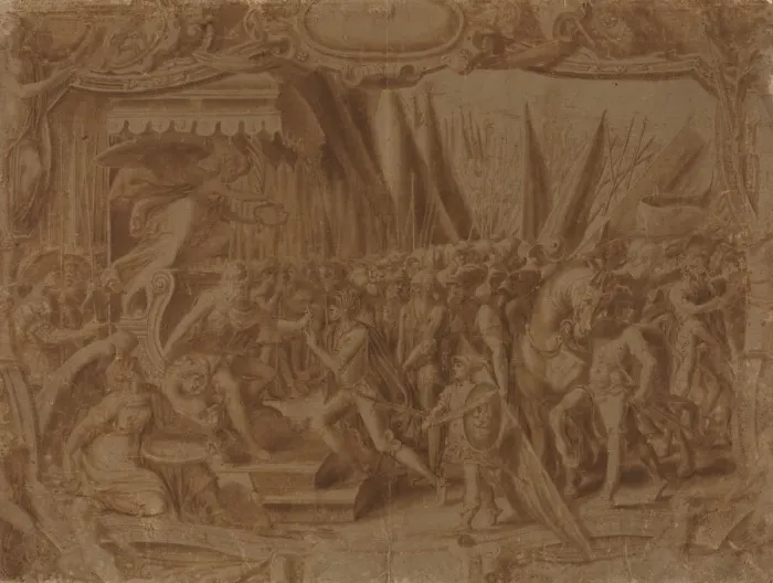 Framed Print : Historical Scene, third quarter 16th century. Creator: Unknown Framed Print : Historical Scene, third quarter 16th century. Creator: Unknown