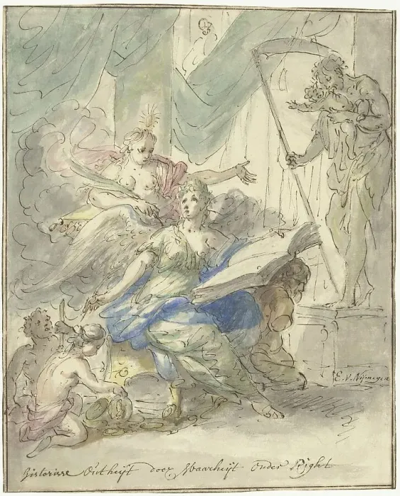 Framed Print : History Taught through Truth, 1677-1755. Creator: Elias van Nijmegen Framed Print : History Taught through Truth, 1677-1755. Creator: Elias van Nijmegen