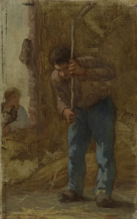 Framed Print : History of wheat: Threshing: Sketch for the school in rue Dombasle, 15th arrondissement of Paris. Creator: Paul Albert Baudouin Framed Print : History of wheat: Threshing: Sketch for the school in rue Dombasle, 15th arrondissement of Paris. Creator: Paul Albert Baudouin
