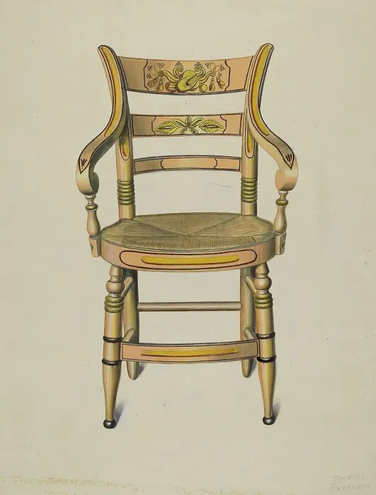Framed Print : Hitchcock Armchair, c. 1937. Creator: Therkel Anderson Framed Print : Hitchcock Armchair, c. 1937. Creator: Therkel Anderson