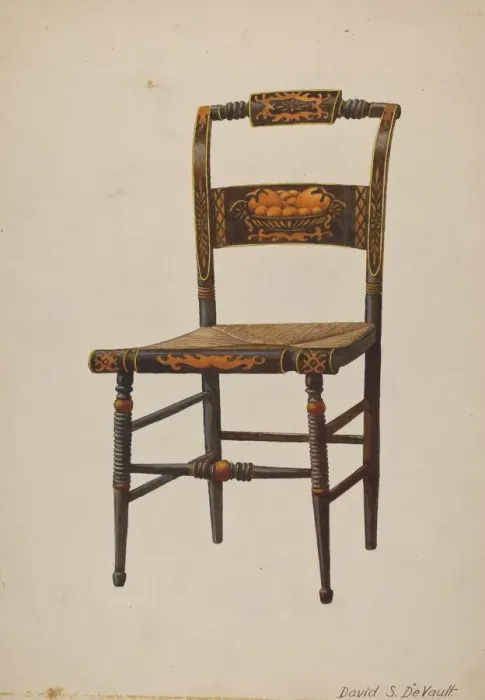 Framed Print : Hitchcock Chair, c. 1941. Creator: Davids De Vault