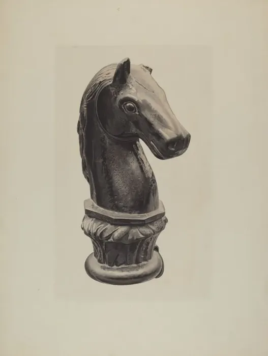 Framed Print : Hitching Post, 1935 / 1942. Creator: Henry Tomaszewski Framed Print : Hitching Post, 1935 / 1942. Creator: Henry Tomaszewski