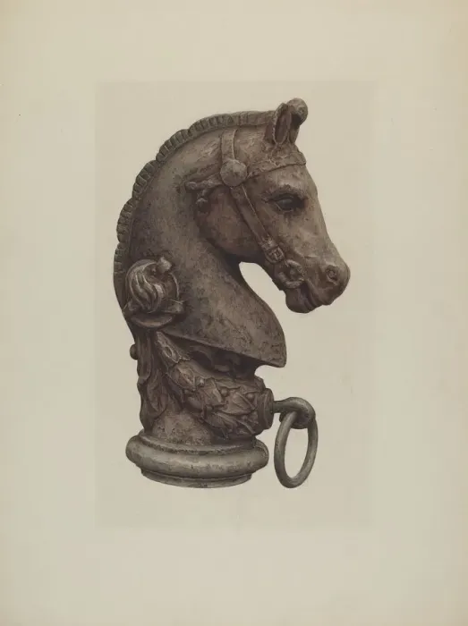 Framed Print : Hitching Post, 1935 / 1942. Creator: Unknown Framed Print : Hitching Post, 1935 / 1942. Creator: Unknown
