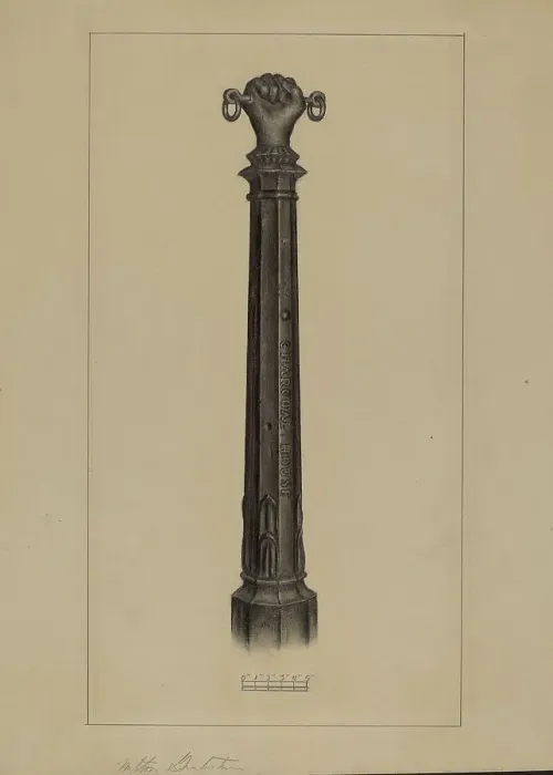 Framed Print : Hitching Post, c. 1937. Creator: Milton Grubstein Framed Print : Hitching Post, c. 1937. Creator: Milton Grubstein