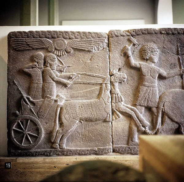 Hittite relief of a chariot