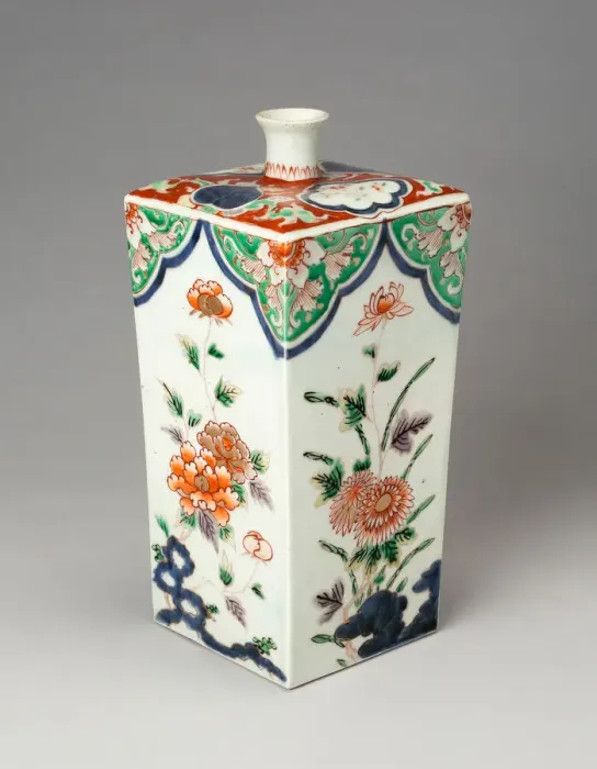 Framed Print : Hizen ware Quadrangular Vase in Imari Style, 18th century. Creator: Unknown Framed Print : Hizen ware Quadrangular Vase in Imari Style, 18th century. Creator: Unknown