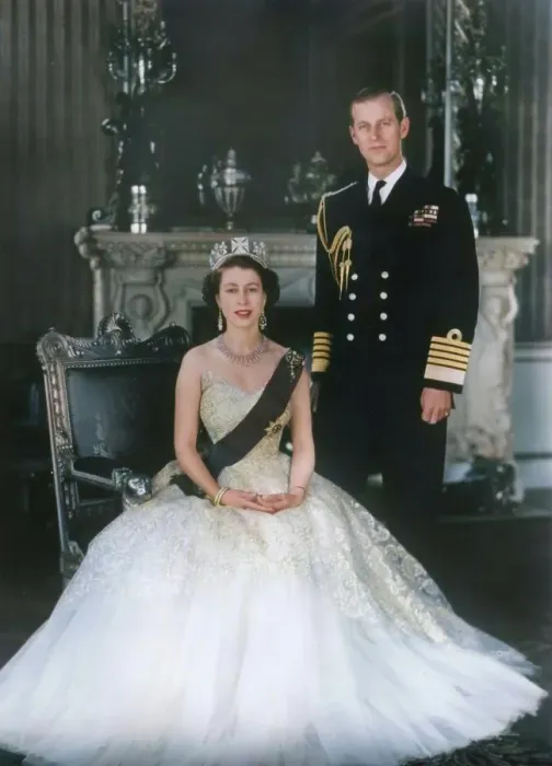 Framed Print : HM Queen Elizabeth II and HRH Duke of Edinburgh at Buckingham Palace, 12th March 1953. Creator: Sterling Henry Nahum Baron Framed Print : HM Queen Elizabeth II and HRH Duke of Edinburgh at Buckingham Palace, 12th March 1953. Creator: Sterling Henry Nahum Baron