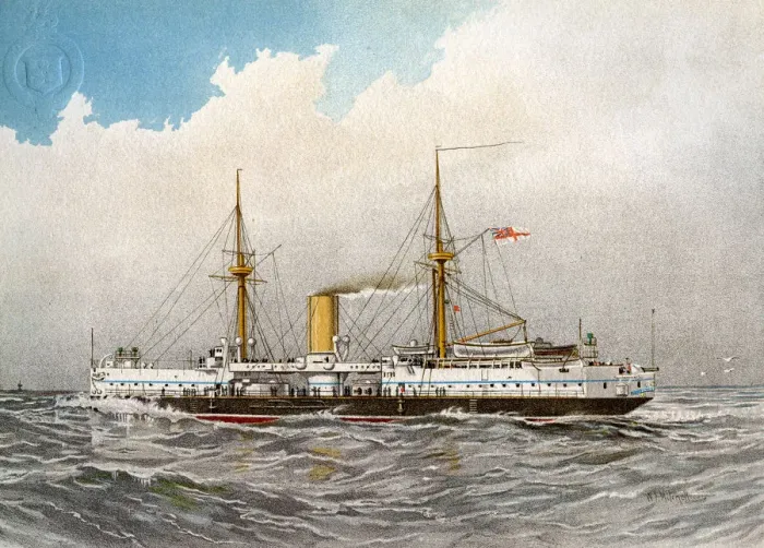 Framed Print : HMS Colossus, Royal Navy 2nd class battleship, c1890-c1893. Artist: William Frederick Mitchell Framed Print : HMS Colossus, Royal Navy 2nd class battleship, c1890-c1893. Artist: William Frederick Mitchell