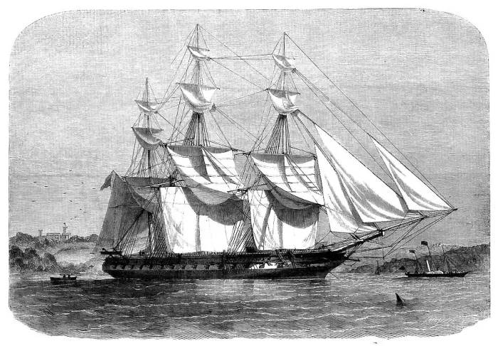 Framed Print : H.M.S. Euryalus, the Vessel in which Prince Alfred takes his First Voyage to Sea, 1858. Creator: Smyth. H.M.S. Euryalus, the Vessel in which Prince Alfred takes his First Voyage to Sea, 1858. Creator: Smyth Framed Print : H.M.S. Euryalus, the Vessel in which Prince Alfred takes his First Voyage to Sea, 1858. Creator: Smyth. H.M.S. Euryalus, the Vessel in which Prince Alfred takes his First Voyage to Sea, 1858. Creator: Smyth