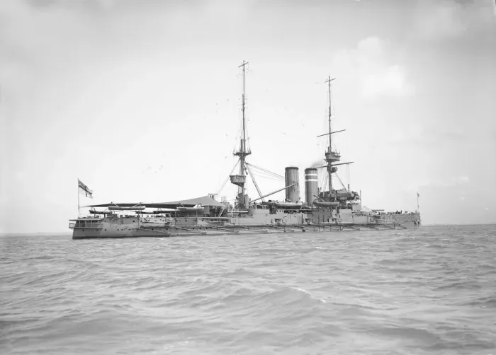 Framed Print : HMS Hindustan, 1911. Creator: Kirk & Sons of Cowes Framed Print : HMS Hindustan, 1911. Creator: Kirk & Sons of Cowes