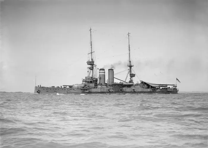 Framed Print : HMS Hindustan, 1911. Creator: Kirk & Sons of Cowes Framed Print : HMS Hindustan, 1911. Creator: Kirk & Sons of Cowes