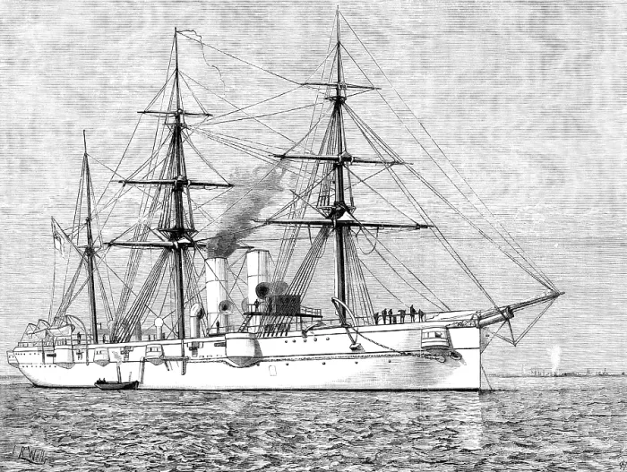 Framed Print : H.M.S. Leander, 1883. Creator: Unknown Framed Print : H.M.S. Leander, 1883. Creator: Unknown