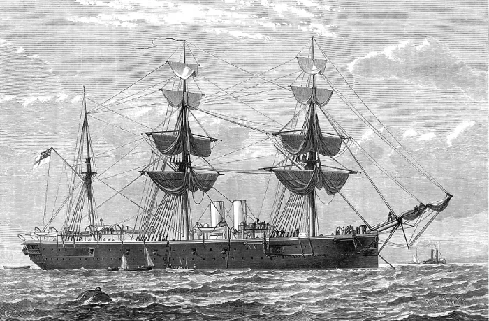 Framed Print : H.M.S Nelson, double screw, ironclad, 1880. Creator: Unknown Framed Print : H.M.S Nelson, double screw, ironclad, 1880. Creator: Unknown