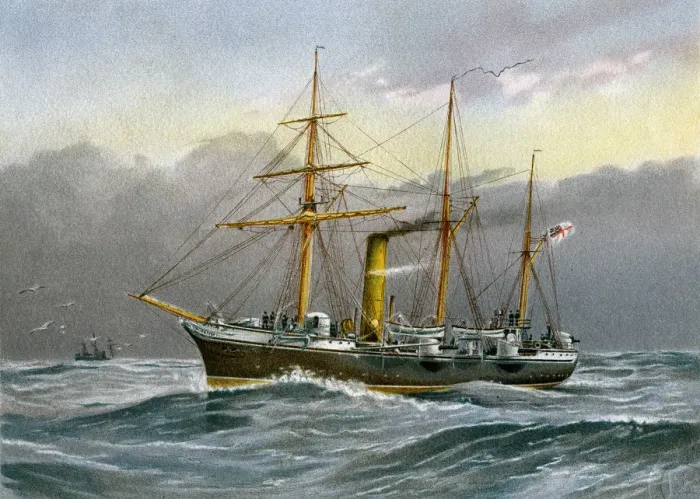 Framed Print : HMS Nymphe, Royal Navy sloop, c1890-c1893 Framed Print : HMS Nymphe, Royal Navy sloop, c1890-c1893