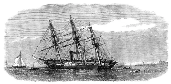Framed Print : H.M.S. Racer aground on Ryde Sands, 1871. Creator: Unknown Framed Print : H.M.S. Racer aground on Ryde Sands, 1871. Creator: Unknown