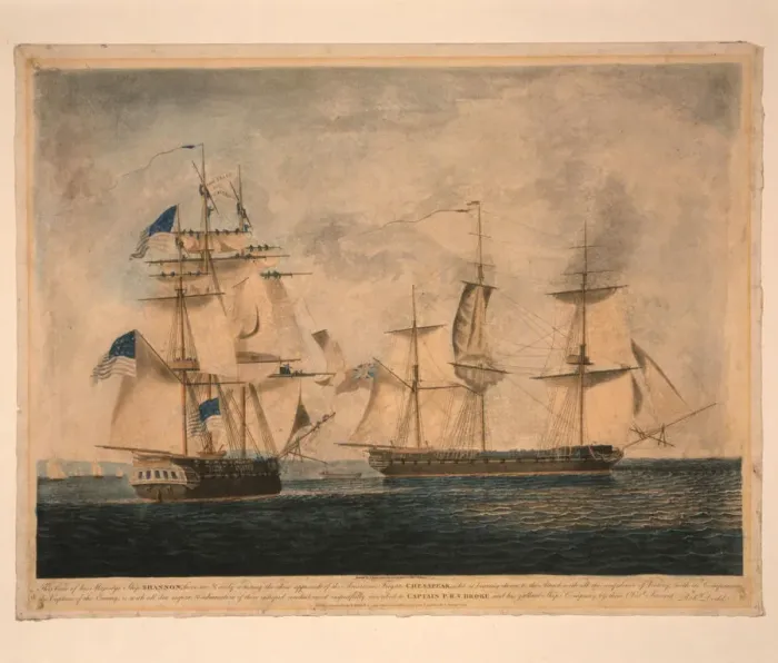 Framed Print : HMS Shannon captures USS Chesapeake, 1 June 1813, 1813. Artist: Dodd, Robert (1748-1815) Framed Print : HMS Shannon captures USS Chesapeake, 1 June 1813, 1813. Artist: Dodd, Robert (1748-1815)