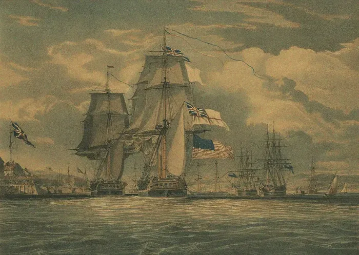 Framed Print : HMS Shannon captures USS Chesapeake, 1 June 1813, 1813. Artist: Schetly, J. G. C. (active 19th century) Framed Print : HMS Shannon captures USS Chesapeake, 1 June 1813, 1813. Artist: Schetly, J. G. C. (active 19th century)