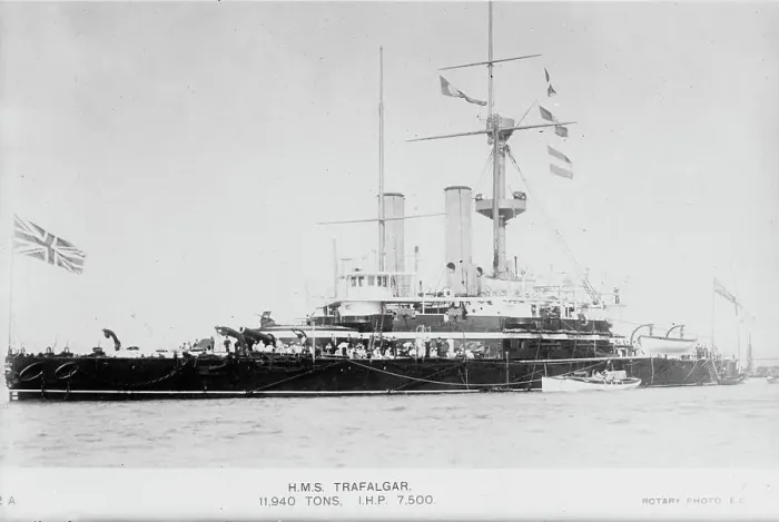 Framed Print : H.M.S. TRAFALGAR (Brit.), between c1910 and c1915. Creator: Bain News Service Framed Print : H.M.S. TRAFALGAR (Brit.), between c1910 and c1915. Creator: Bain News Service