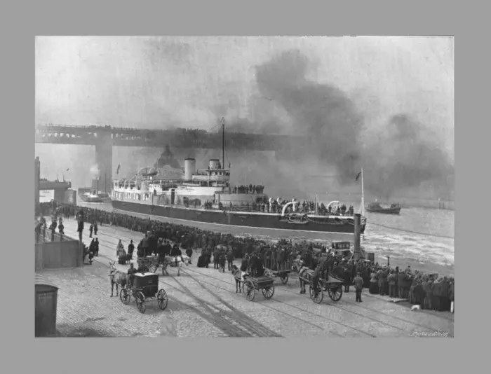 Framed Print : HMS Victoria at Newcastle-On-Tyne, c1887. Artist: M Aunty Framed Print : HMS Victoria at Newcastle-On-Tyne, c1887. Artist: M Aunty