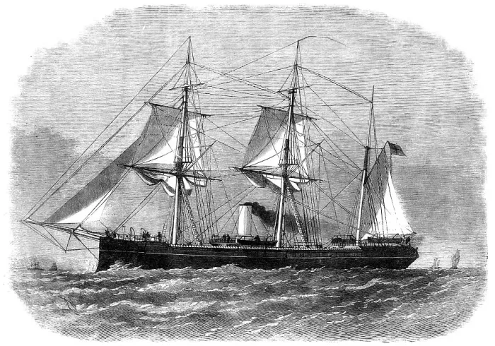 Framed Print : H.M.S. Wyvern, double-turreted iron-clad steam-ram, 1865. Creator: Unknown Framed Print : H.M.S. Wyvern, double-turreted iron-clad steam-ram, 1865. Creator: Unknown