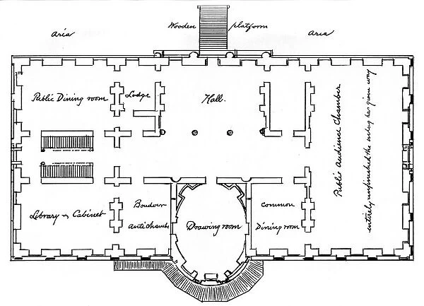 Hobans original plans for the White House, 18th century (1908)