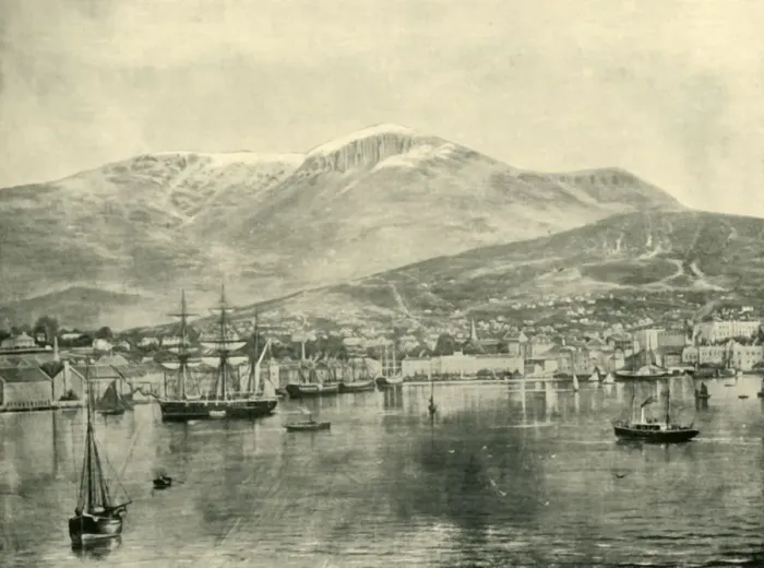 Framed Print : Hobart, from the Bay, 1901. Creator: Unknown Framed Print : Hobart, from the Bay, 1901. Creator: Unknown
