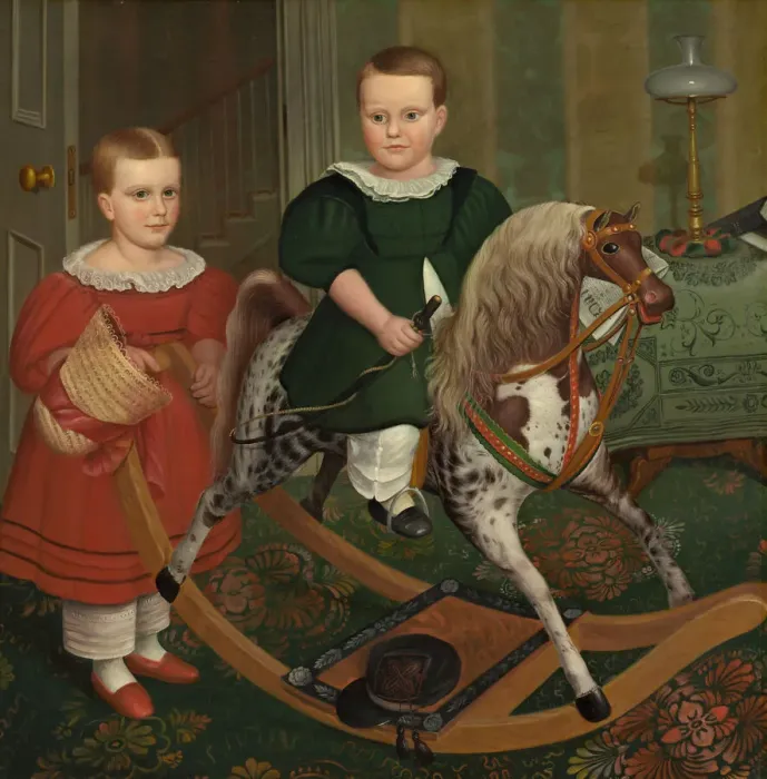 Framed Print : The Hobby Horse, c. 1840. Creator: Robert Peckham Framed Print : The Hobby Horse, c. 1840. Creator: Robert Peckham