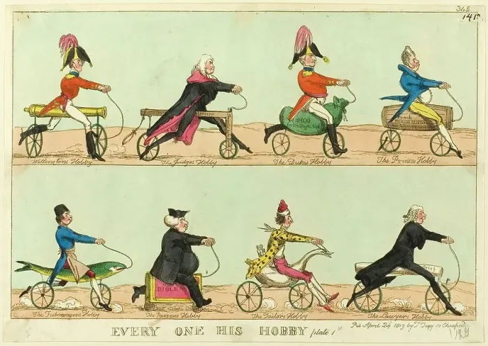Framed Print : Everyone His Hobby, plate 1, published April 24, 1819. Creator: William Heath Framed Print : Everyone His Hobby, plate 1, published April 24, 1819. Creator: William Heath