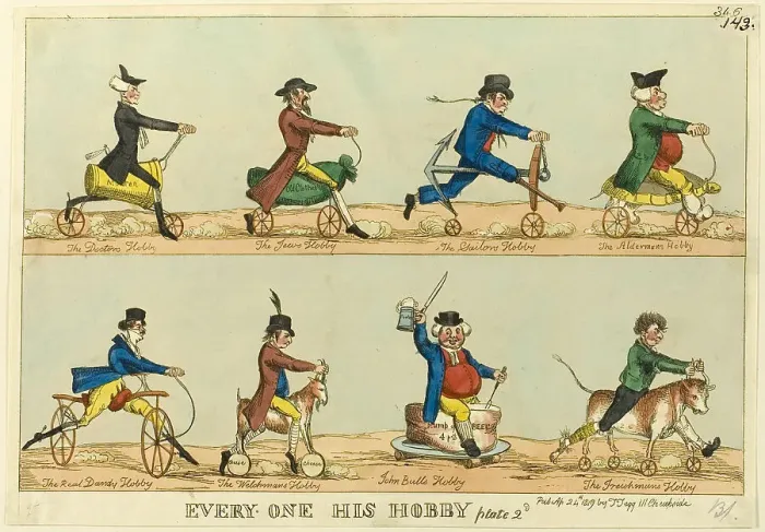 Framed Print : Everyone His Hobby, plate 2, published April 24, 1819. Creator: William Heath Framed Print : Everyone His Hobby, plate 2, published April 24, 1819. Creator: William Heath