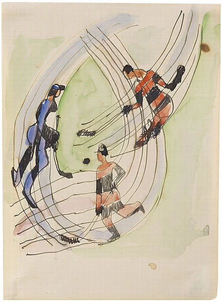 Hockey Players, ca 1934. Creator: Kirchner, Ernst Ludwig (1880-1938)