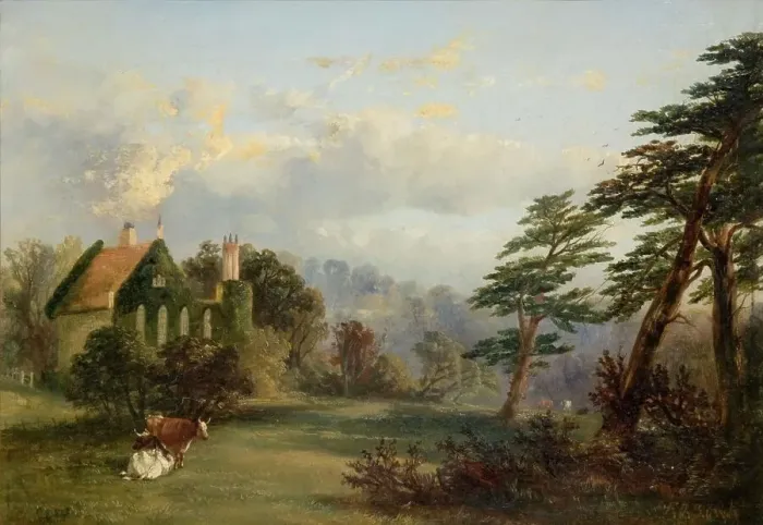 Framed Print : Hockley Abbey, Birmingham, 1842. Creator: Edward Orlando Bowley Framed Print : Hockley Abbey, Birmingham, 1842. Creator: Edward Orlando Bowley