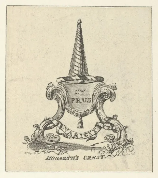 Framed Print : Hogarths Crest, ca. 1790. Creator: John Barlow Framed Print : Hogarths Crest, ca. 1790. Creator: John Barlow