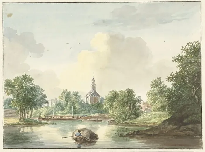Framed Print : The Hogewoerdse Poort in Leiden seen from the Singel, 1786-1839. Creator: Pieter Gerardus van Os Framed Print : The Hogewoerdse Poort in Leiden seen from the Singel, 1786-1839. Creator: Pieter Gerardus van Os