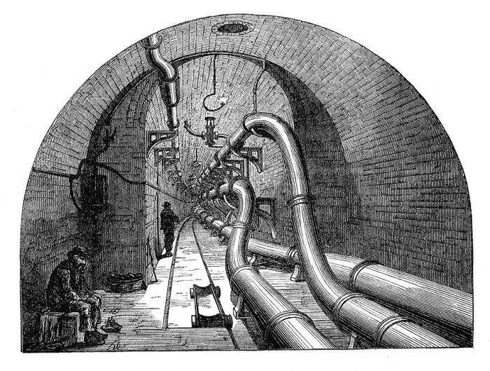 Framed Print : Holborn Valley Viaduct: section of subway, south side, at west end of viaduct, 1871. Creator: Unknown Framed Print : Holborn Valley Viaduct: section of subway, south side, at west end of viaduct, 1871. Creator: Unknown