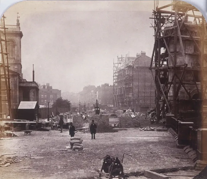Framed Print : Holborn Viaduct under construction, Holborn, London, 1869. Artist: Henry Dixon Framed Print : Holborn Viaduct under construction, Holborn, London, 1869. Artist: Henry Dixon