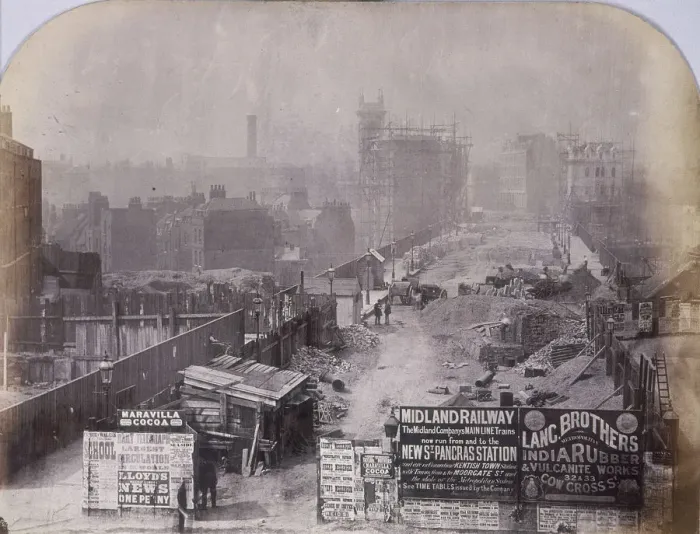 Framed Print : Holborn Viaduct under construction, Holborn, London, 1869. Artist: Henry Dixon Framed Print : Holborn Viaduct under construction, Holborn, London, 1869. Artist: Henry Dixon