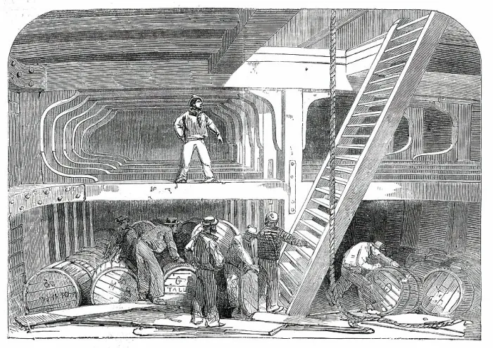 Framed Print : Hold of the Cornelius Grinnell Line-Ship, 1850. Creator: Unknown. Hold of the Cornelius Grinnell Line-Ship, 1850. Creator: Unknown Framed Print : Hold of the Cornelius Grinnell Line-Ship, 1850. Creator: Unknown. Hold of the Cornelius Grinnell Line-Ship, 1850. Creator: Unknown