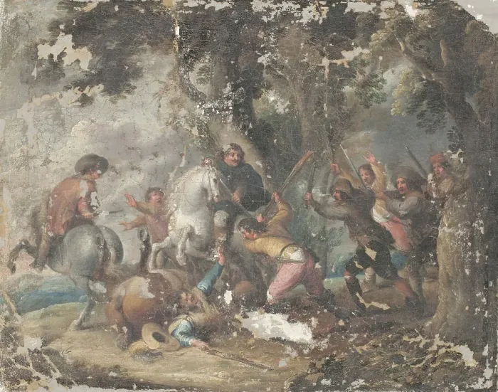 Framed Print : Hold-Up, 1636-1675. Creator: Jacques Courtois Framed Print : Hold-Up, 1636-1675. Creator: Jacques Courtois