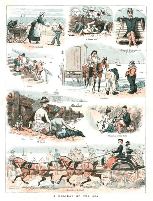 Framed Print : A Holiday by the Sea, 1888. Creator: Unknown Framed Print : A Holiday by the Sea, 1888. Creator: Unknown