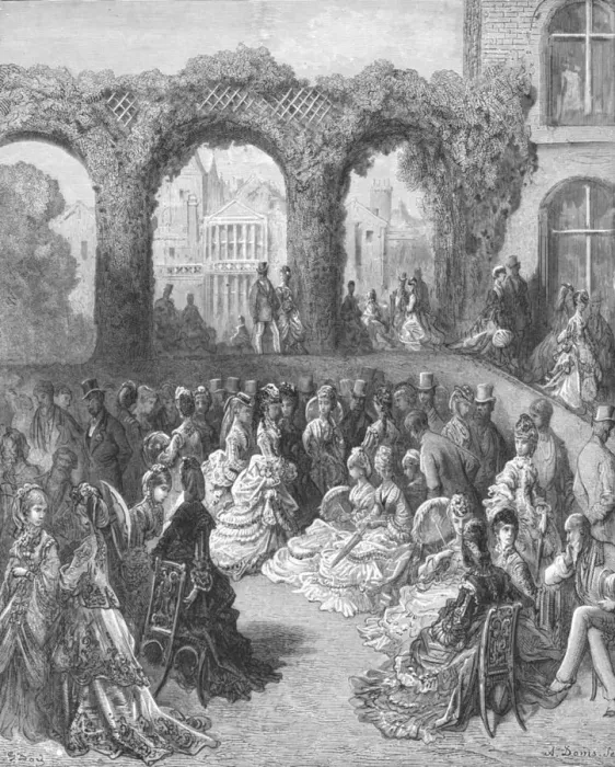 Framed Print : Holland House - A Garden Party, 1872. Creator: Gustave Doré Framed Print : Holland House - A Garden Party, 1872. Creator: Gustave Doré
