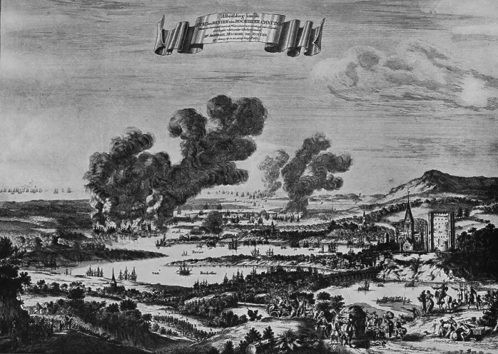 Framed Print : Hollands Raid on the Thames, c1668. Artist: Willem Schellinks Framed Print : Hollands Raid on the Thames, c1668. Artist: Willem Schellinks