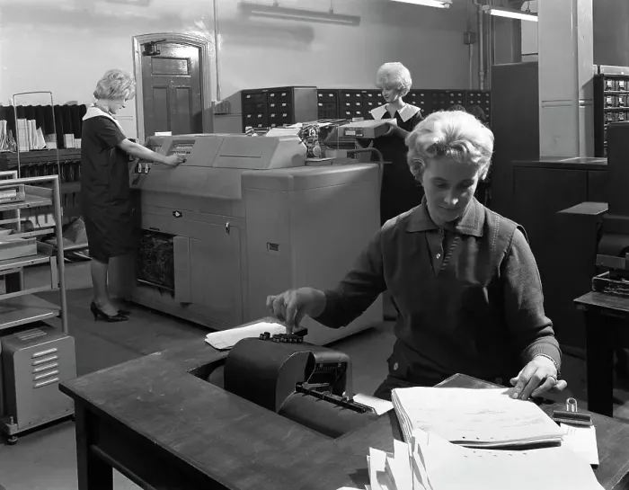 Framed Print : Hollerith data machine in an office at the Edgar Allen Steel Co, Sheffield, South Yorkshire, 1963 Framed Print : Hollerith data machine in an office at the Edgar Allen Steel Co, Sheffield, South Yorkshire, 1963